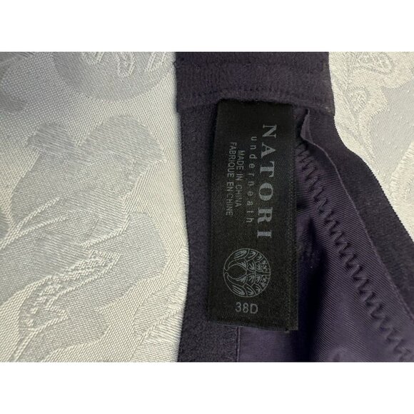 NATORI Size 38D Body Double With Lace Full Fit Bra Purple Underwire Cups 136001 - Picture 5 of 10
